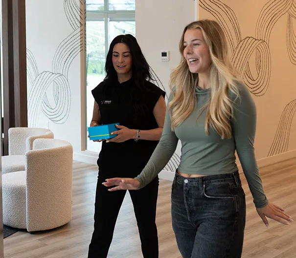 Smiling face at reception